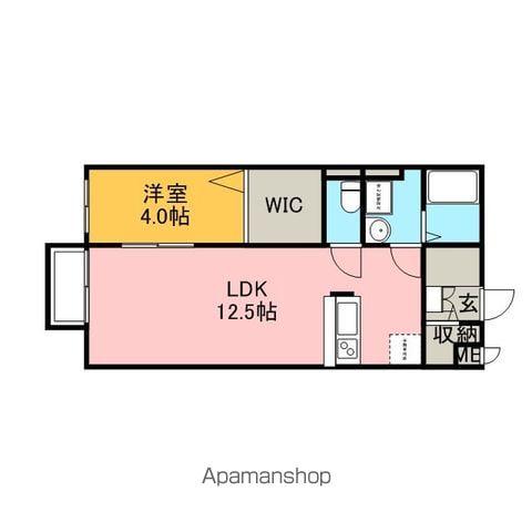 ロイヤルサントビー(1LDK/1階)の間取り写真