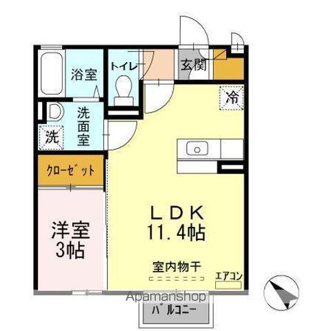 ラヴェスト・コートA(1LDK/2階)の間取り写真