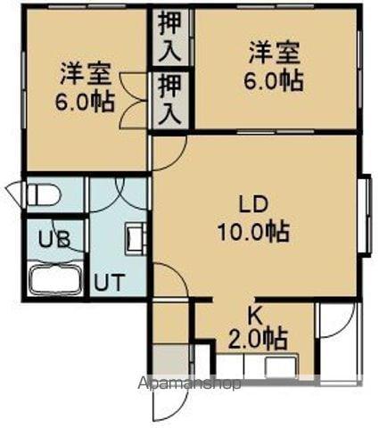 シルク美原(2LDK/1階)の間取り写真