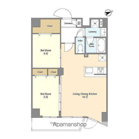 アルファコート亀戸2(2LDK/1階)の間取り写真
