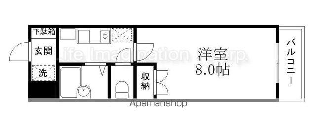 若草フェニックスマンション(1K/3階)の間取り写真