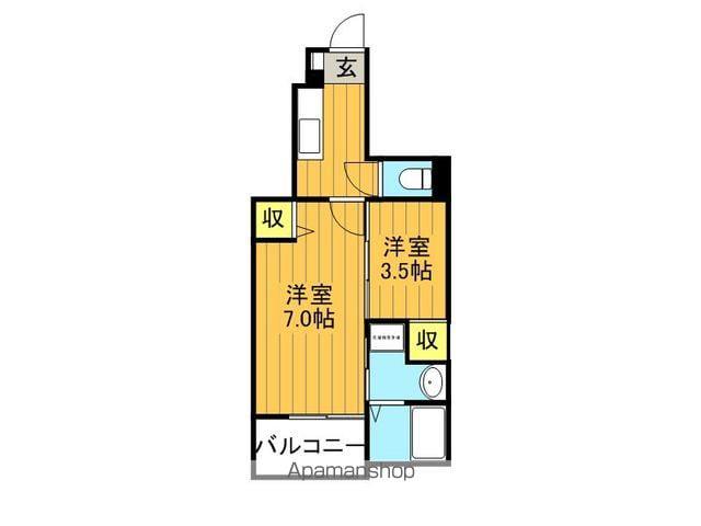 プリエール弐 B(1K/1階)の間取り写真