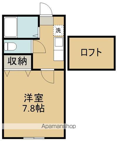 ホワイトキャッスル蒲町ビレジA棟(1K/1階)の間取り写真