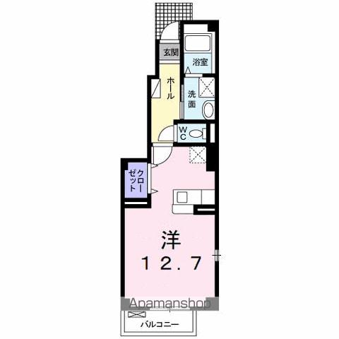 コムフィール(ワンルーム/1階)の間取り写真