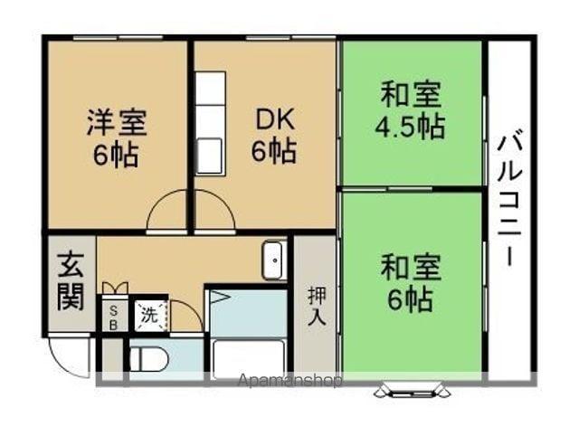 ロイヤルヒルズオガタ(3DK/4階)の間取り写真