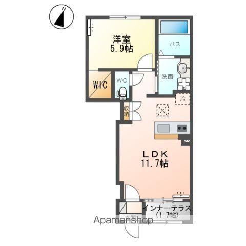 メルヴェーユ黒須Ⅷ(1LDK/1階)の間取り写真