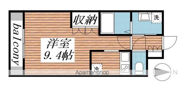 ディーセントハイム(1K/1階)の間取り写真