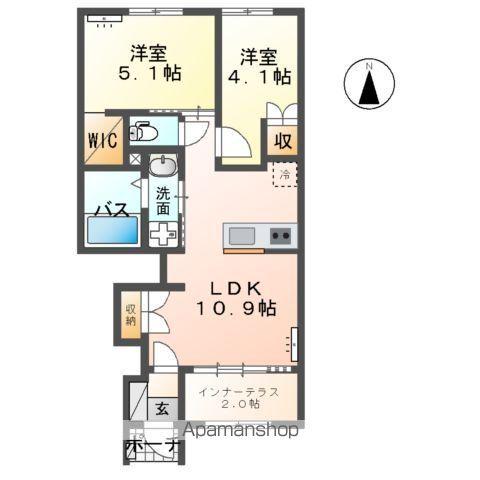 CENTRAL GARDEN Ⅱ(2LDK/1階)の間取り写真