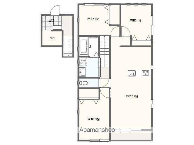 ソフィス元宮(3LDK/2階)の間取り写真