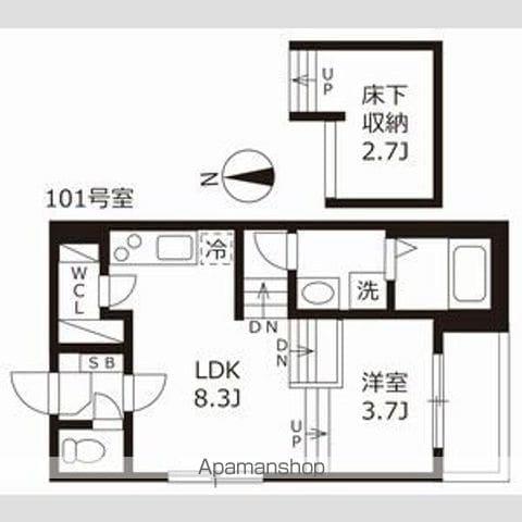 フォーラムエス(1LDK/1階)の間取り写真