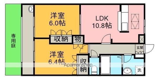 アルパインガーデン(2LDK/1階)の間取り写真