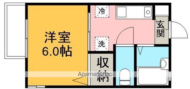 メゾン・ボヌール(1K/2階)の間取り写真