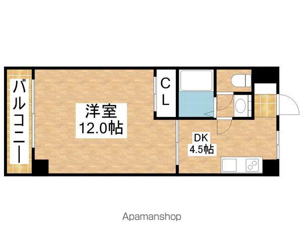 コンフォート山花(1DK/4階)の間取り写真