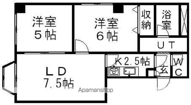 ダイアローグ南35条(2LDK/2階)の間取り写真