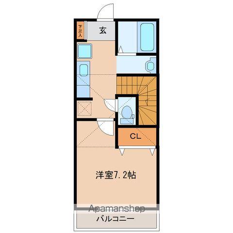 レイウッド蒲町Ⅲ(1K/2階)の間取り写真