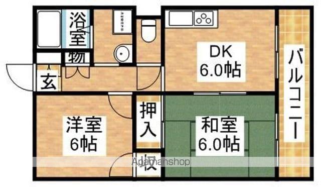 U-RING・KANG(2DK/3階)の間取り写真