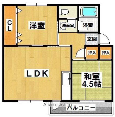 羽衣団地(3DK/2階)の間取り写真