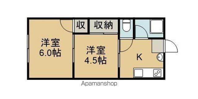 平田ハイツ(2K/2階)の間取り写真