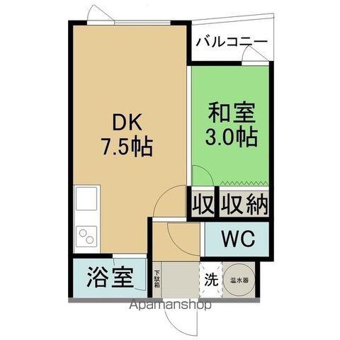 コーポシティライフ(1DK/2階)の間取り写真