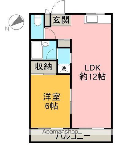 グラッドハウスⅠ(1LDK/1階)の間取り写真
