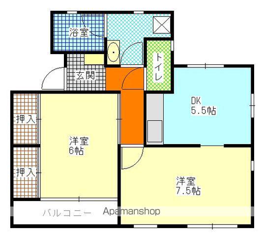 オリエントハイツ(2DK/2階)の間取り写真