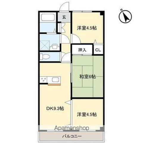 プライムガーデン(3DK/3階)の間取り写真