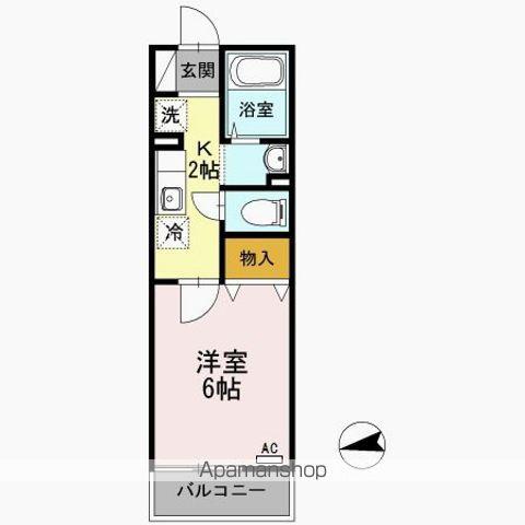 SAHEYⅢ(1K/2階)の間取り写真