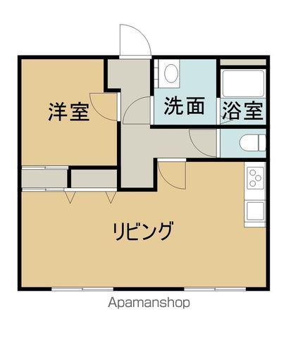 パナハイツ B棟(1LDK/1階)の間取り写真