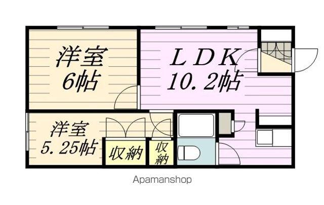 コーポラスパイナリー(2LDK/7階)の間取り写真