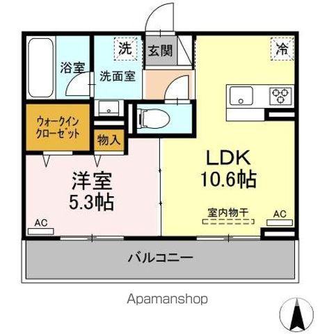 フォレスト和泉A棟(1LDK/2階)の間取り写真