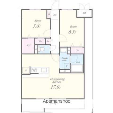 メゾンドクール(2LDK/2階)の間取り写真