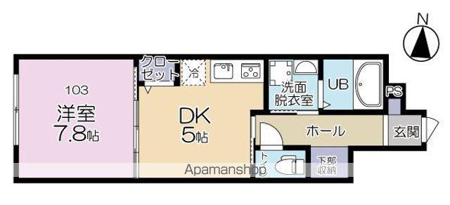 GREEN TIES 石神井台(1DK/1階)の間取り写真