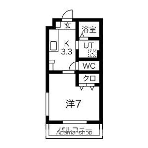 GRIT柳町(1K/2階)の間取り写真