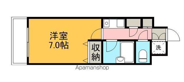 トーカンキャステール西湊町(1K/8階)の間取り写真