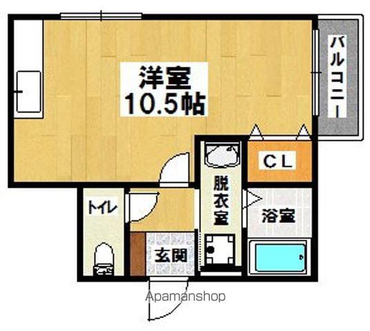 プライドール(ワンルーム/3階)の間取り写真