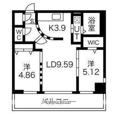 コローレ知事公館前(2LDK/9階)の間取り写真