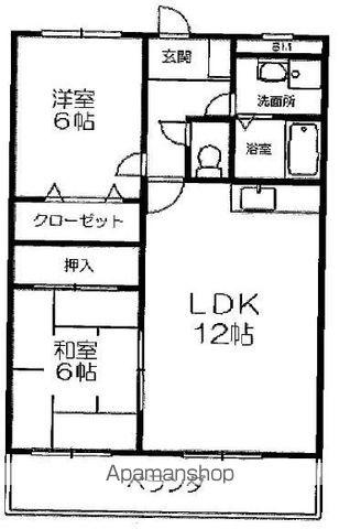 ノーブルコート21(2LDK/2階)の間取り写真