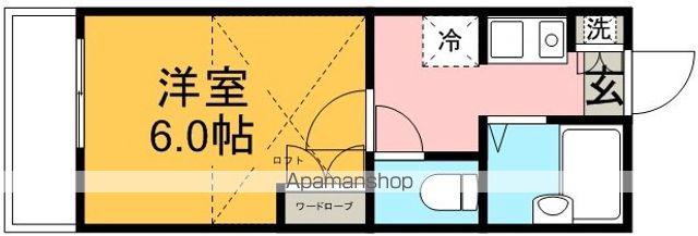 コーポロジェ(1K/2階)の間取り写真