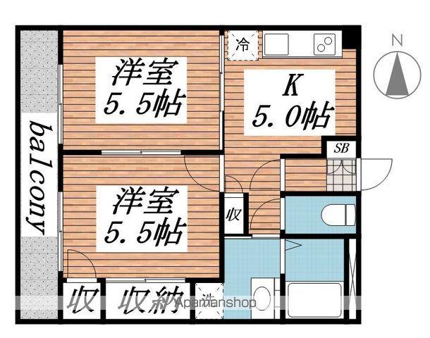 ハローズ稲毛(2K/5階)の間取り写真