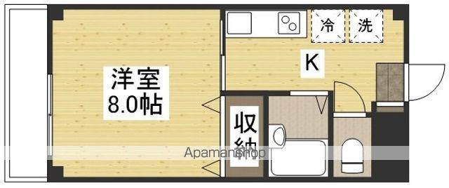 ベルメゾン山田Ⅱ(1K/1階)の間取り写真