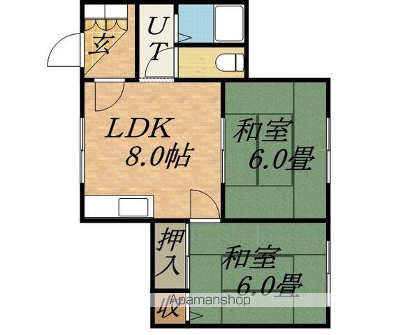 コーポ金沢(2LDK/2階)の間取り写真
