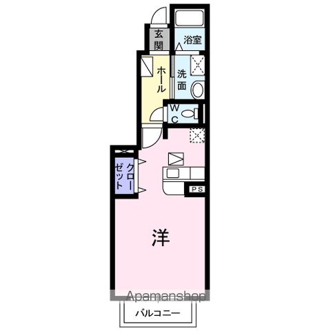 アム-ル一本木Ⅱ(ワンルーム/1階)の間取り写真
