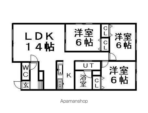 ブラウンウッドⅢ(3LDK/2階)の間取り写真