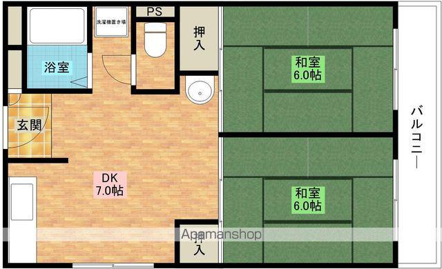 プレンティハイツ綾園(2DK/3階)の間取り写真