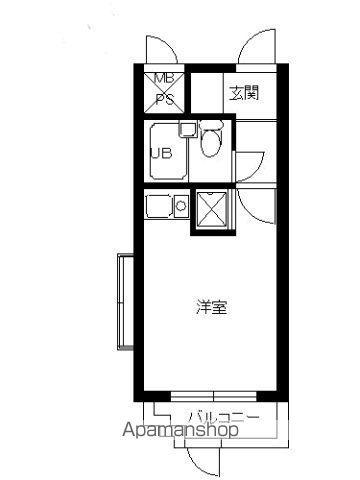 スカイコート横浜弘明寺(1K/1階)の間取り写真
