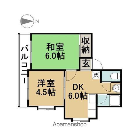 クオーレ稲島(2DK/3階)の間取り写真