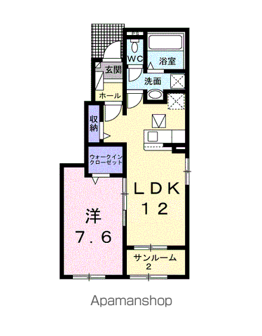 グランパセオ(1LDK/1階)の間取り写真
