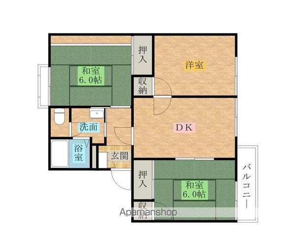 タウニィ高松(3DK/2階)の間取り写真