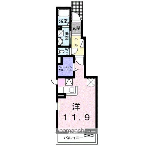 フェリーチェ トレ(ワンルーム/1階)の間取り写真