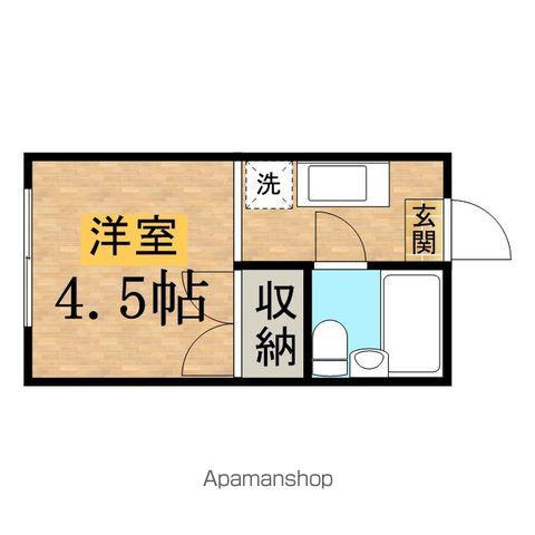 日宝1号館(ワンルーム/2階)の間取り写真